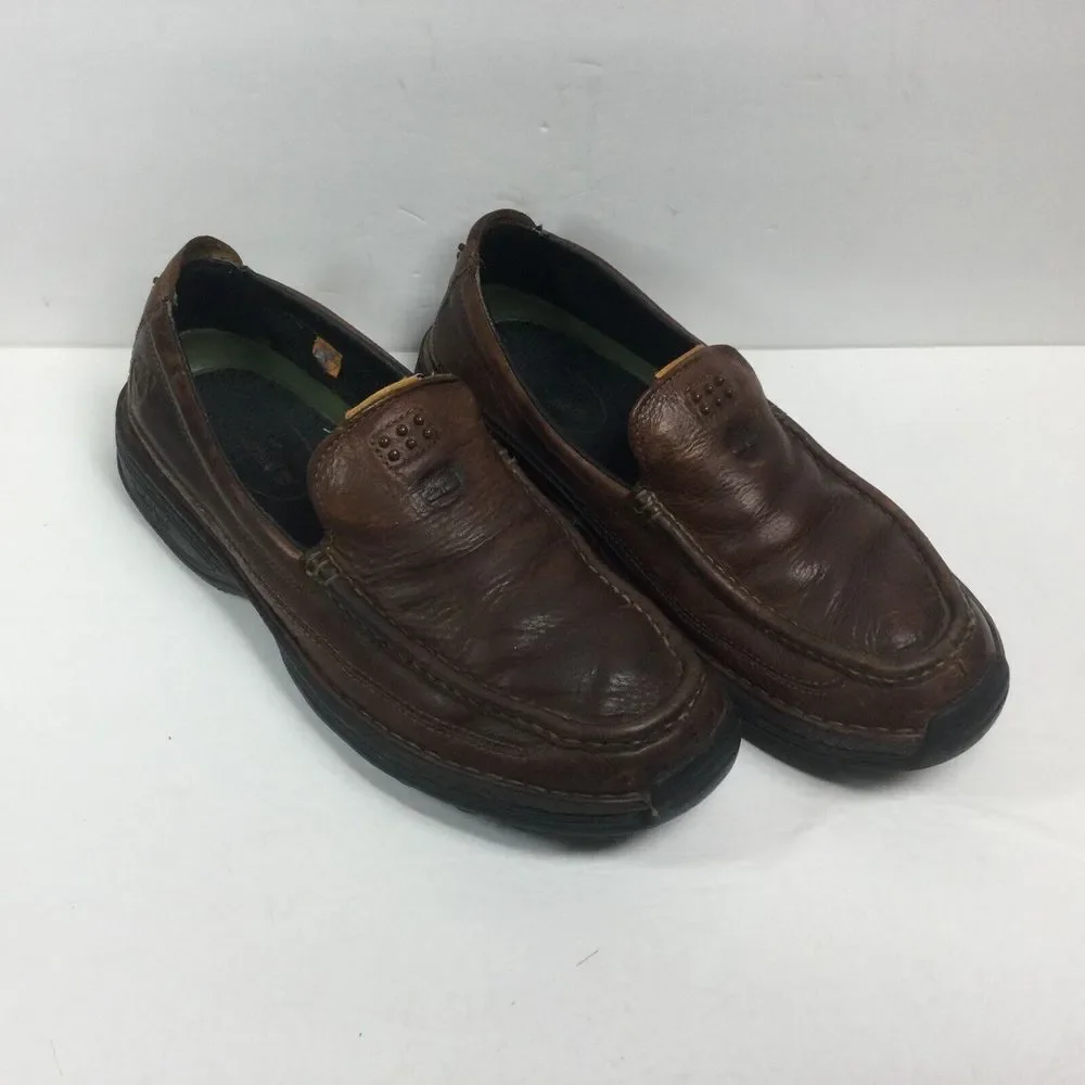 Timberland Loafer Mens Size 9 M Shoes Pebbled‎ Leather Slip On Brown 79504
